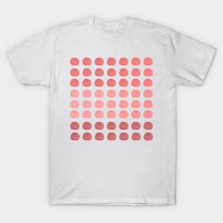 Coral Red Gradient Watercolor Cute Happy Polka Dots T-Shirt